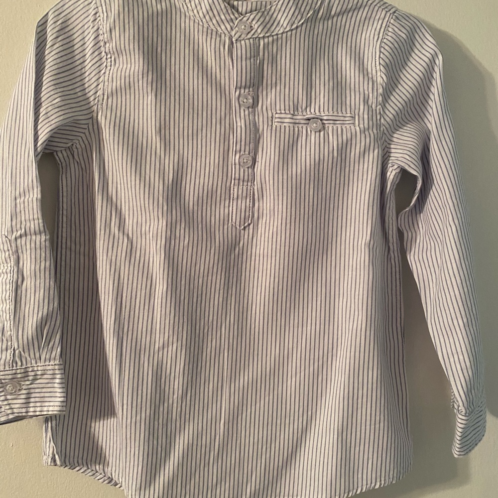 Toddler 3/4 dress shirt white with stripes size 3/4